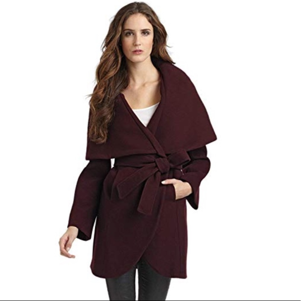 T Tahiti Marla Women’s Oversized Collar Wrap Coat